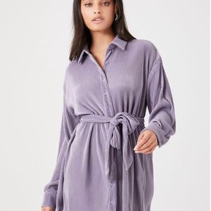 Plisse Shirt Dress